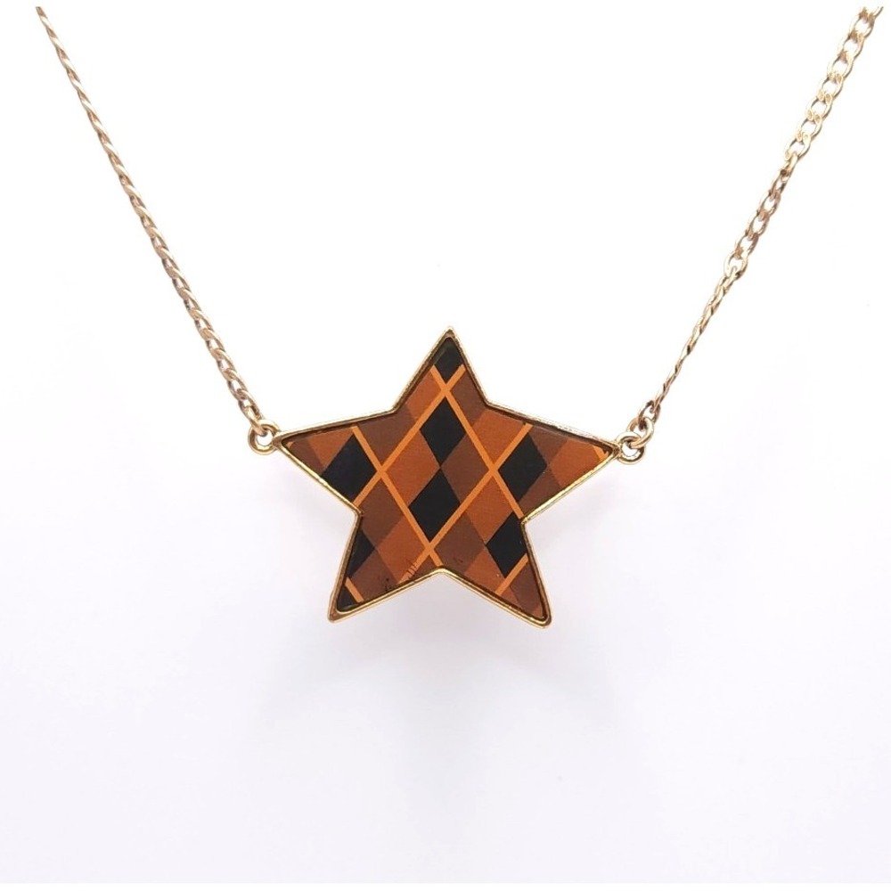 Pilgrim Gold Plated Enamel Star Pendant Necklace Danish‎ Design